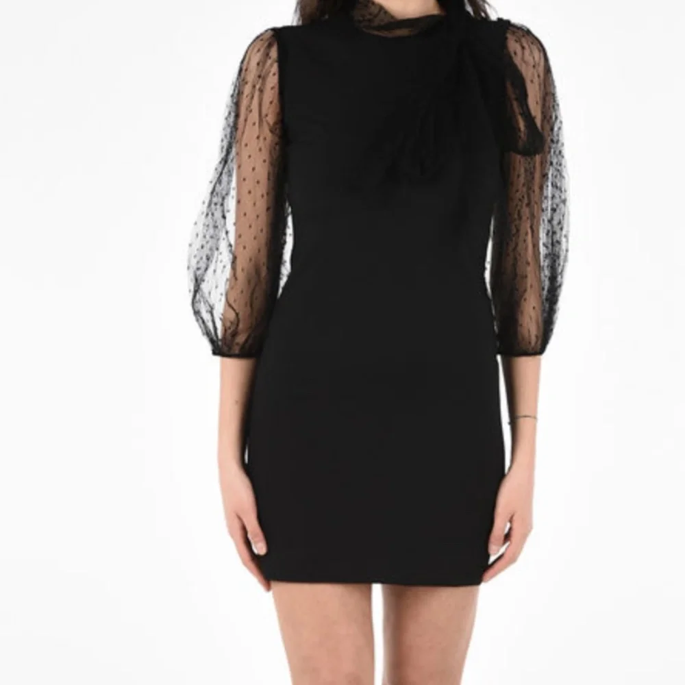 Red Valentino Mini Dress with Polka Dot Tulle Application - Picture 2 of 4